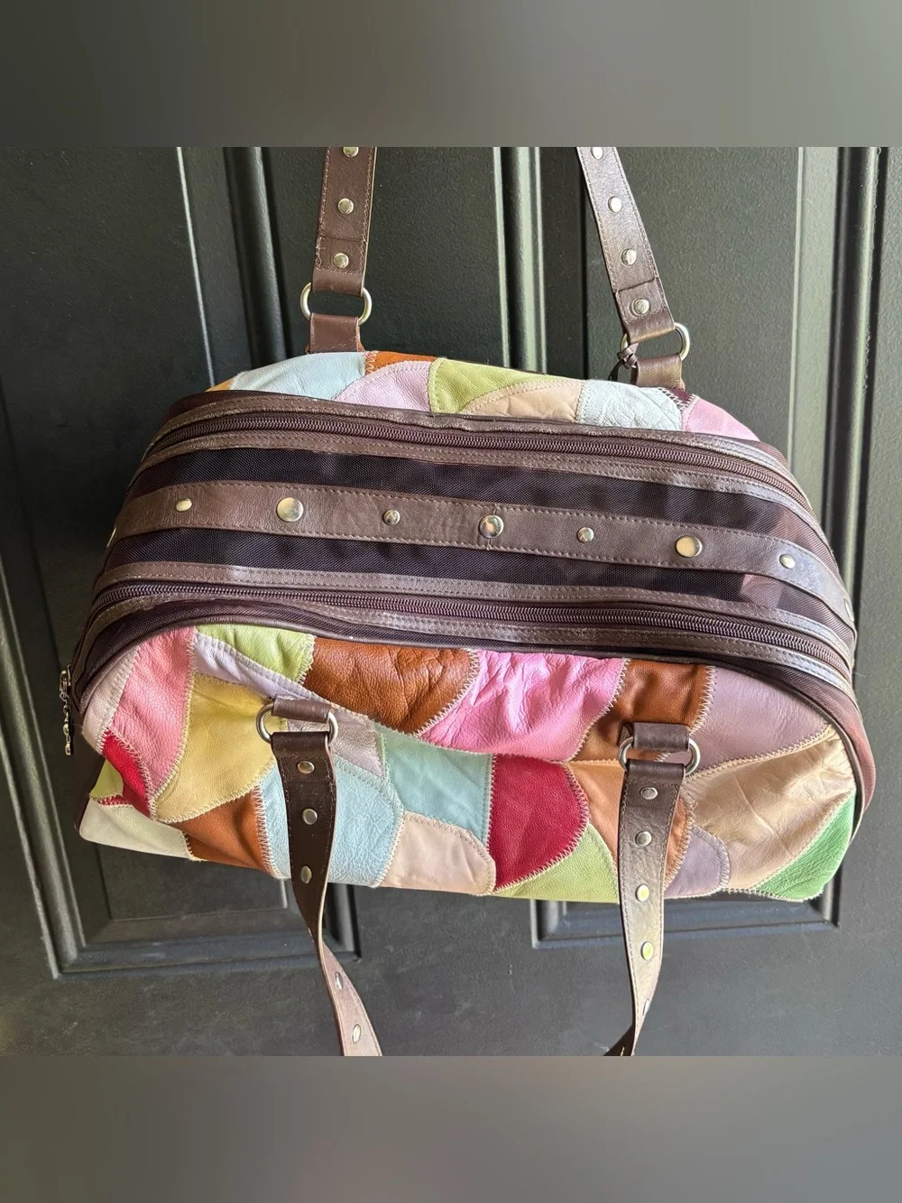 Chrome Bones Soft Patchwork Leather Small Pet Carrier
